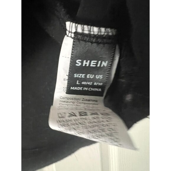 Shein Black Mesh Insert Cropped Tank Top Size L | Y2K Grunge Goth Streetwear Clu - Picture 3 of 4